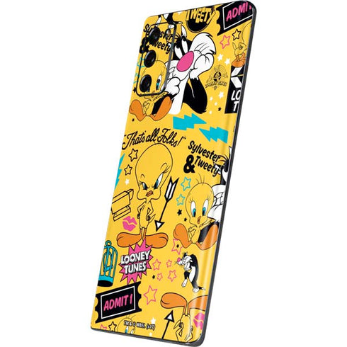 Looney Tunes Tweety and Sylvester Patches Galaxy Note20 5G Skin